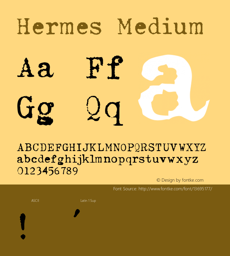 Hermes Medium Version 001.000 Font Sample