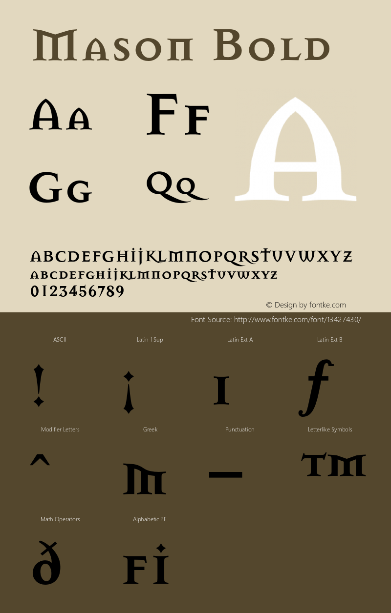 Mason Bold 001.000 Font Sample