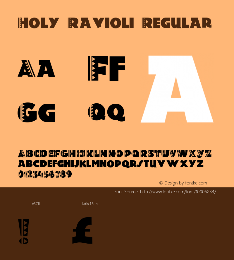 Holy-Ravioli Regular Converted from e:\nick's~1\HOR_____.TF1 by ALLTYPE Font Sample