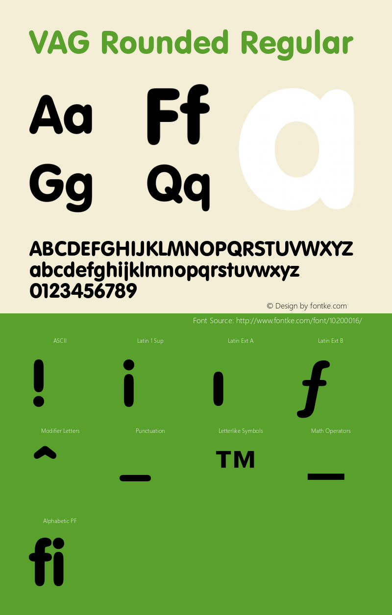 VAG Rounded Regular 2.0-1.0 Font Sample