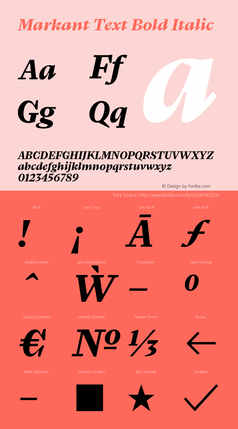 Markant Text Bold Italic Version 1.000图片样张