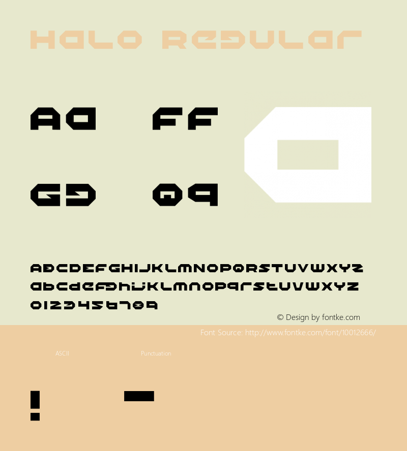 Halo Regular 1 Font Sample