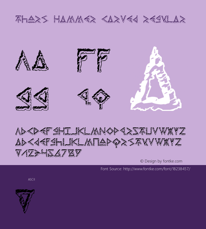 Thors Hammer Carved Regular Version 1.00 October 22, 2008, initial release Font Sample