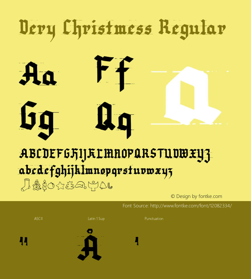 Very Christmess Regular 1, 2003 Font Sample