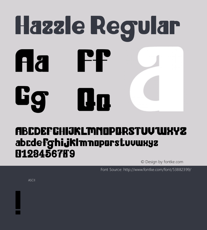 Hazzle Version 1.000;PS 001.001;hotconv 1.0.56 Font Sample