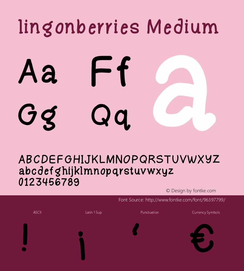 lingonberries Version 001.000 Font Sample