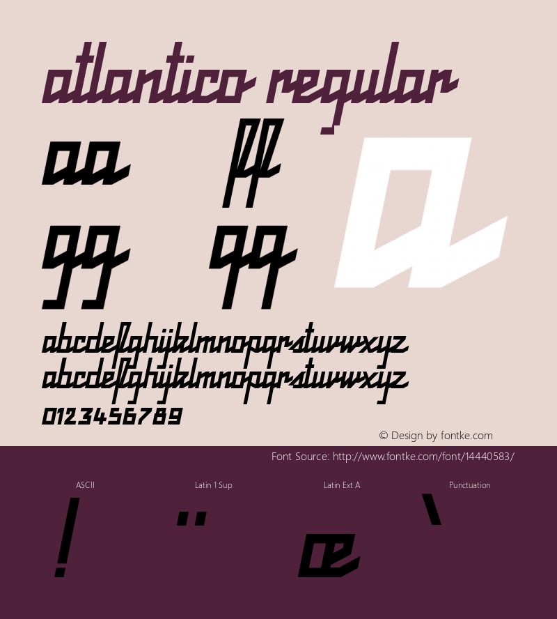 Atlantico Regular Version 1.000 Font Sample