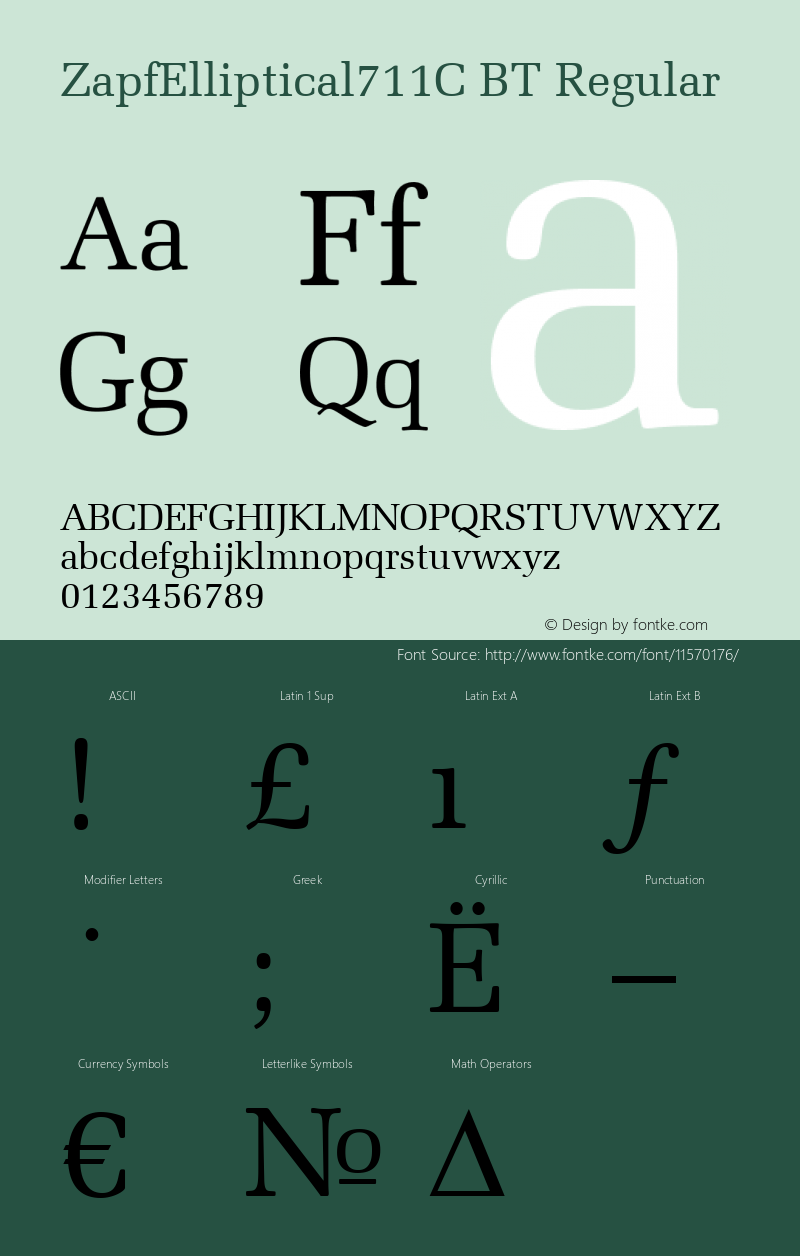 ZapfElliptical711C BT Regular Version 001.000 Font Sample