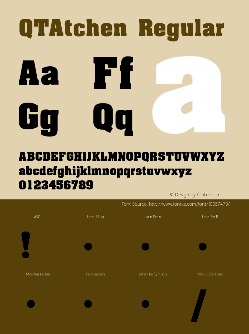 QTAtchen Regular QualiType TrueType font  10/4/92 Font Sample
