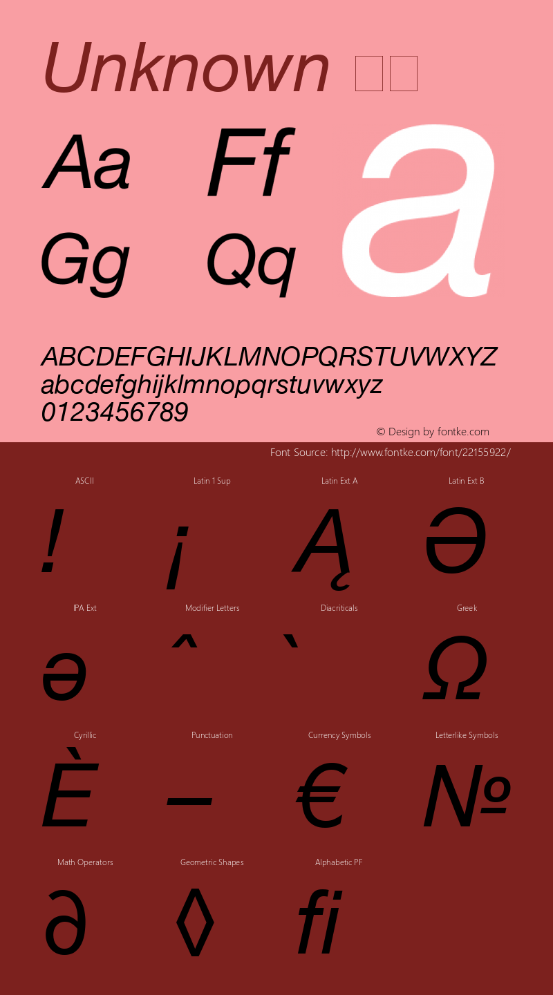  斜体  Font Sample