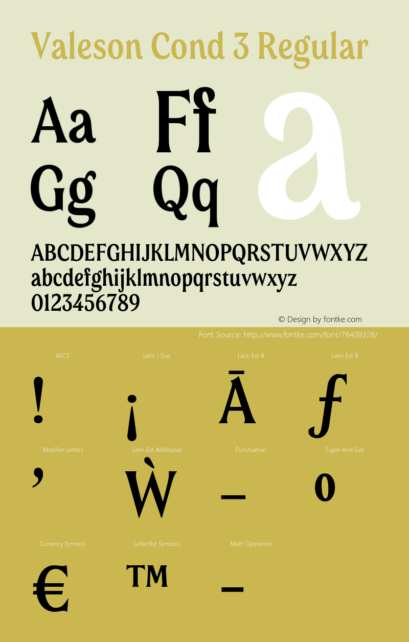 Valeson W05 Cond Demi Version 1.00 Font Sample