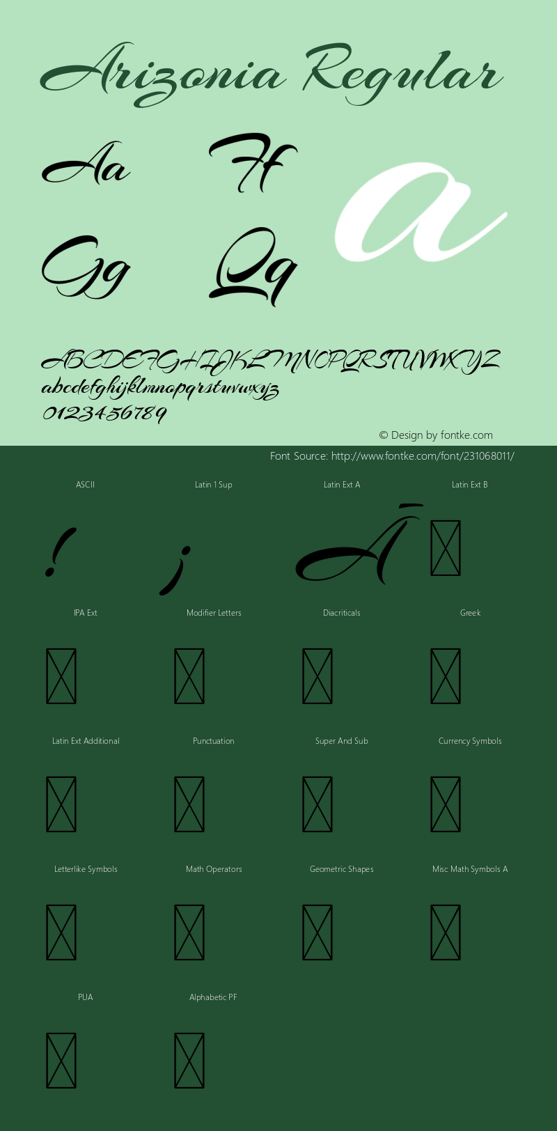 Arizonia Regular Version 1.010; ttfautohint (v1.8.4.7-5d5b)图片样张
