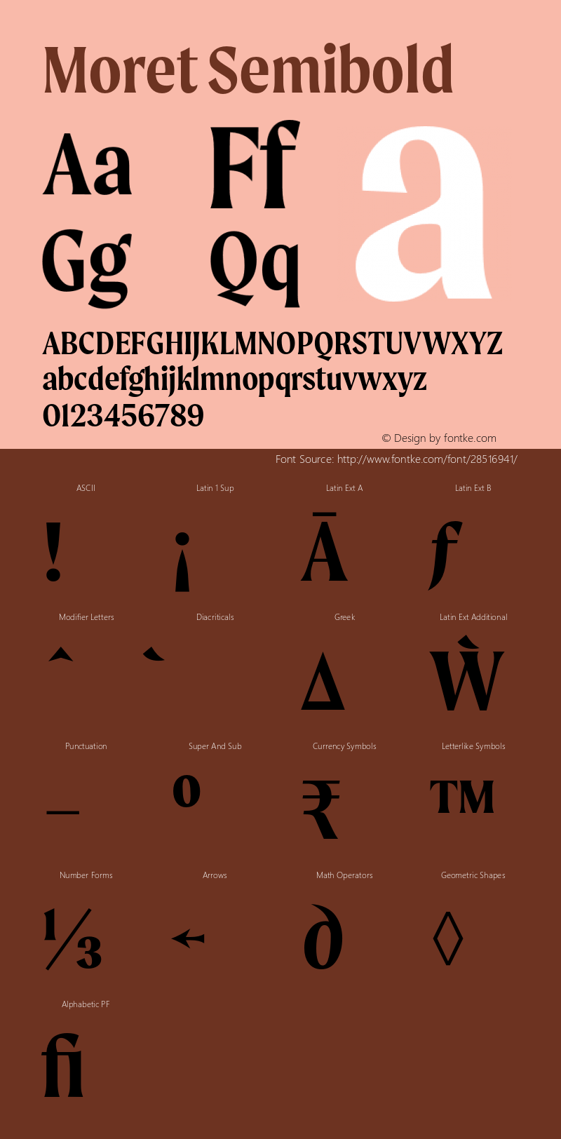 MoretSemibold Version 001.000 January 2019;YWFTv17 Font Sample