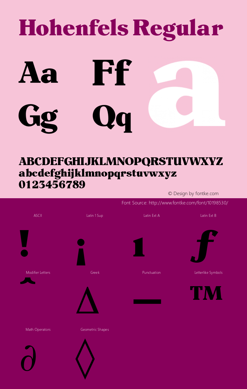 Hohenfels Regular 001.001 Font Sample