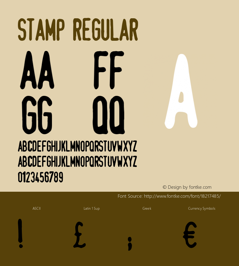Stamp Regular Version 1.00 October 12, 2007, initial release Font Sample