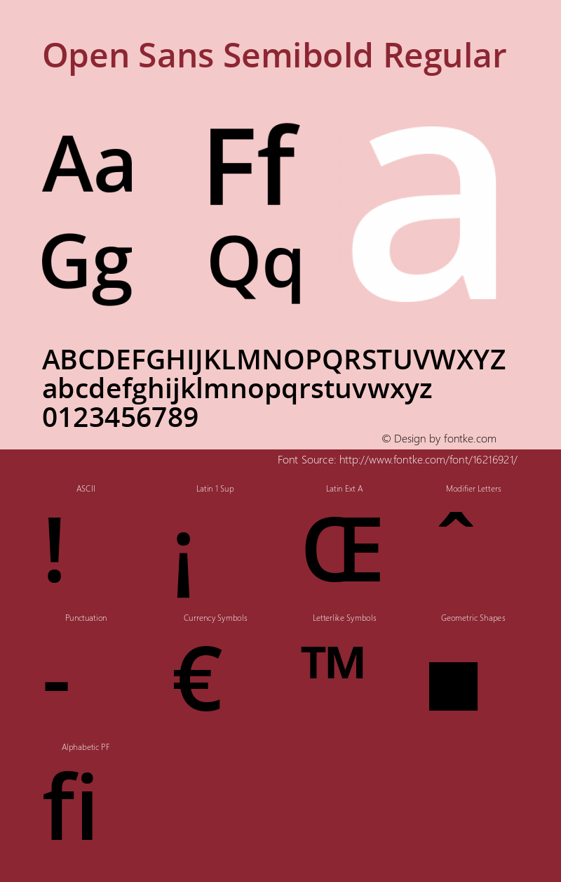 Open Sans Semibold Regular Version 1.10 Font Sample