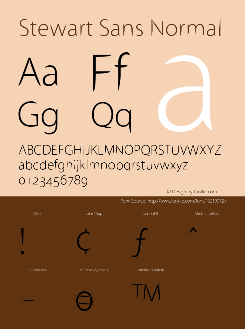 Stewart Sans Normal Macromedia Fontographer 4.1 2/14/2009 Font Sample