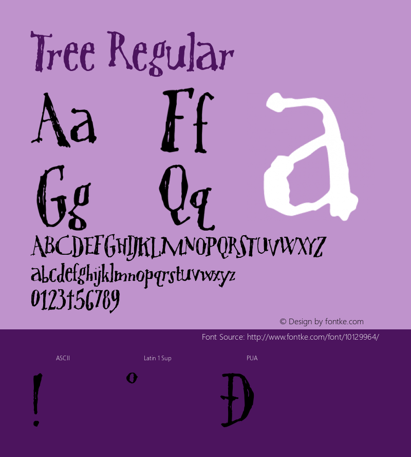 Tree Regular Version 1.00 Font Sample