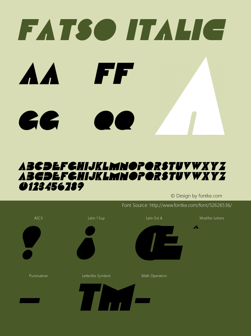 FatsoItalic Altsys Fontographer 4.1 2/1/95 {DfLp-URBC-66E7-7FBL-FXFA} Font Sample