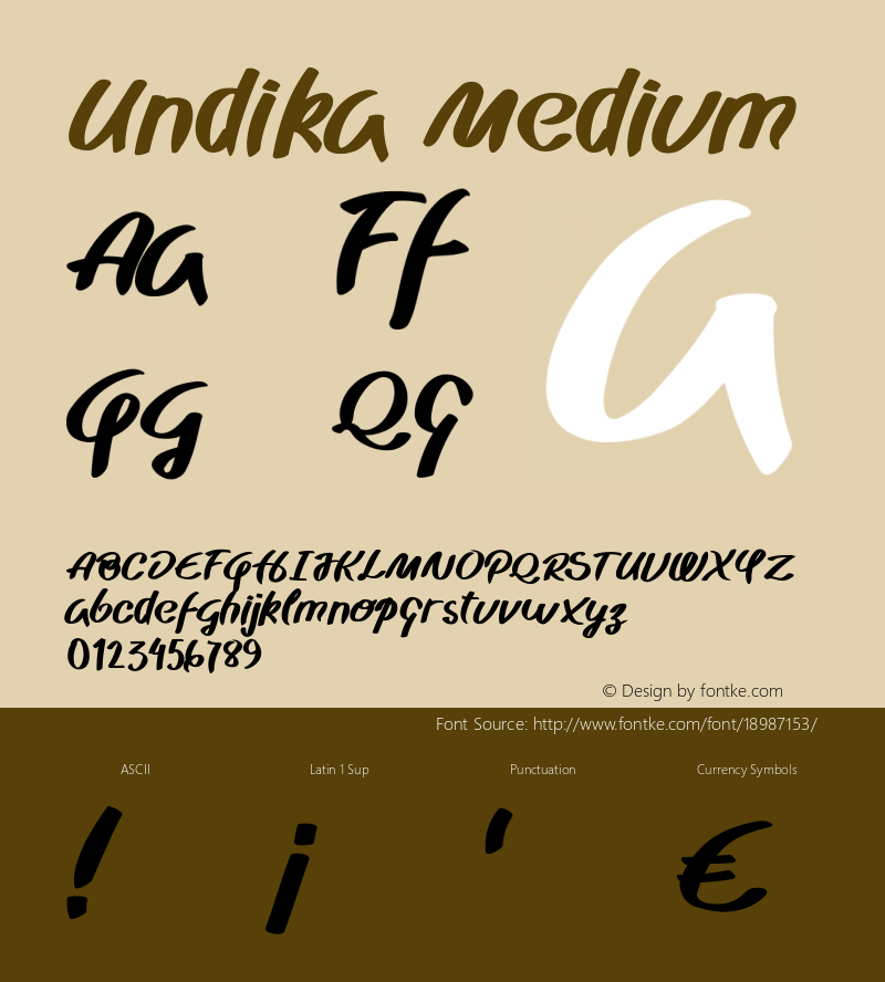 Undika Medium Version 001.000 Font Sample