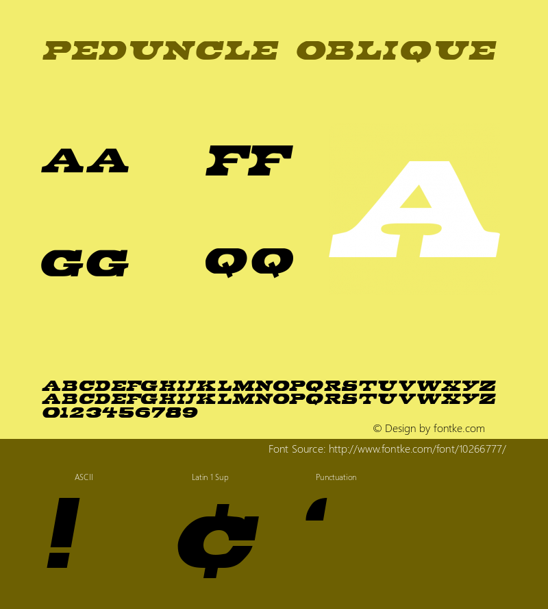 Peduncle Oblique 1.0 Wed Sep 21 11:51:51 1994 Font Sample