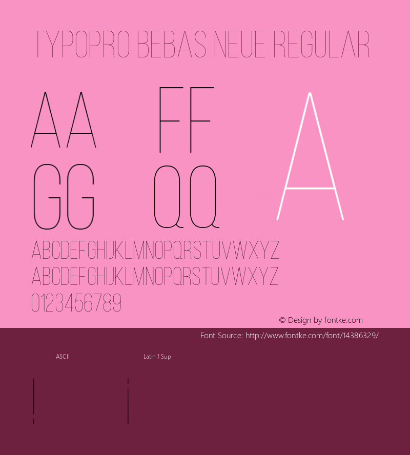 TypoPRO Bebas Neue Regular Version 1.003;PS 001.003;hotconv 1.0.70;makeotf.lib2.5.58329 Font Sample