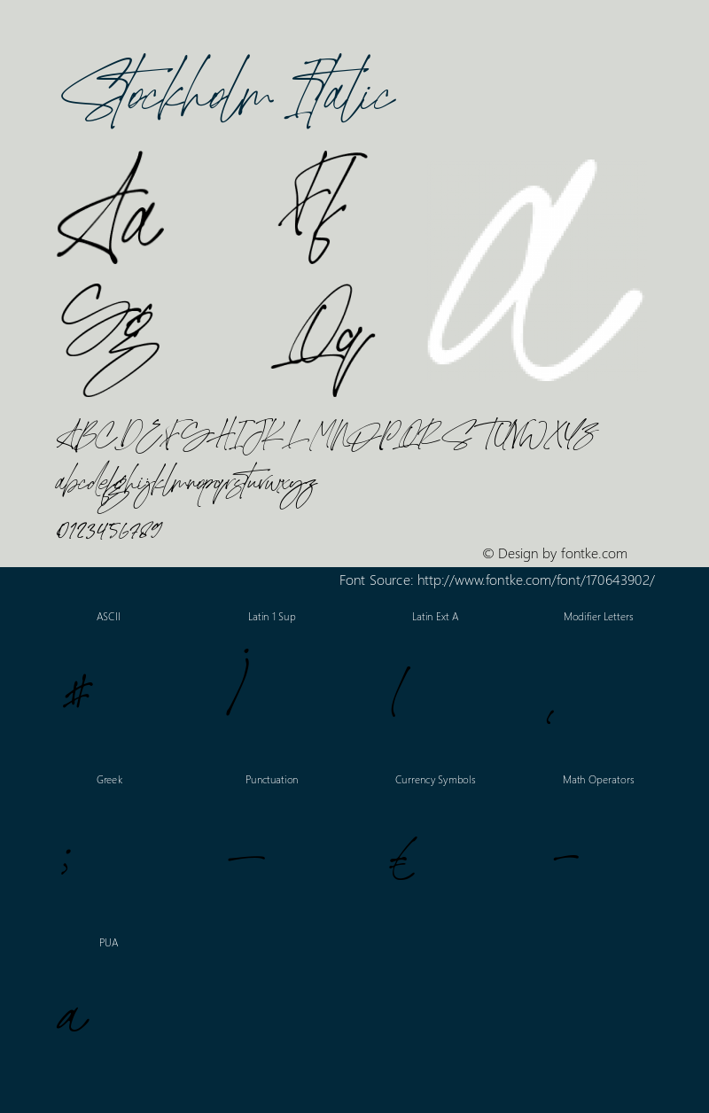 Stockholm Italic Version 1.00;June 2, 2021;FontCreator 13.0.0.2683 64-bit图片样张