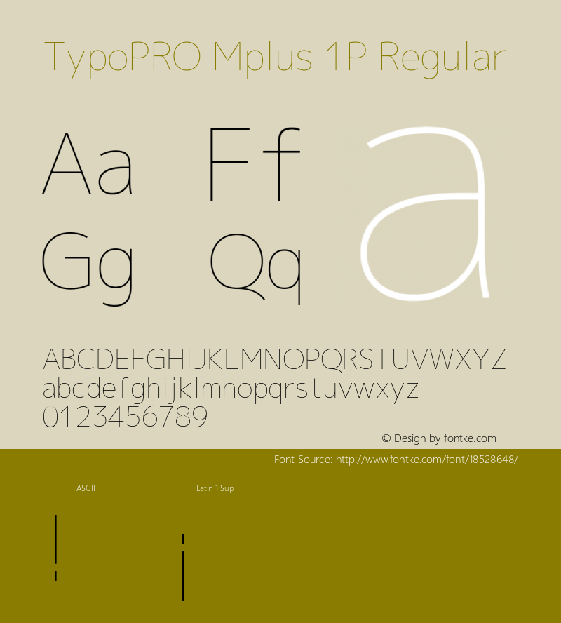 TypoPRO Mplus 1P Regular Version 1.062 Font Sample