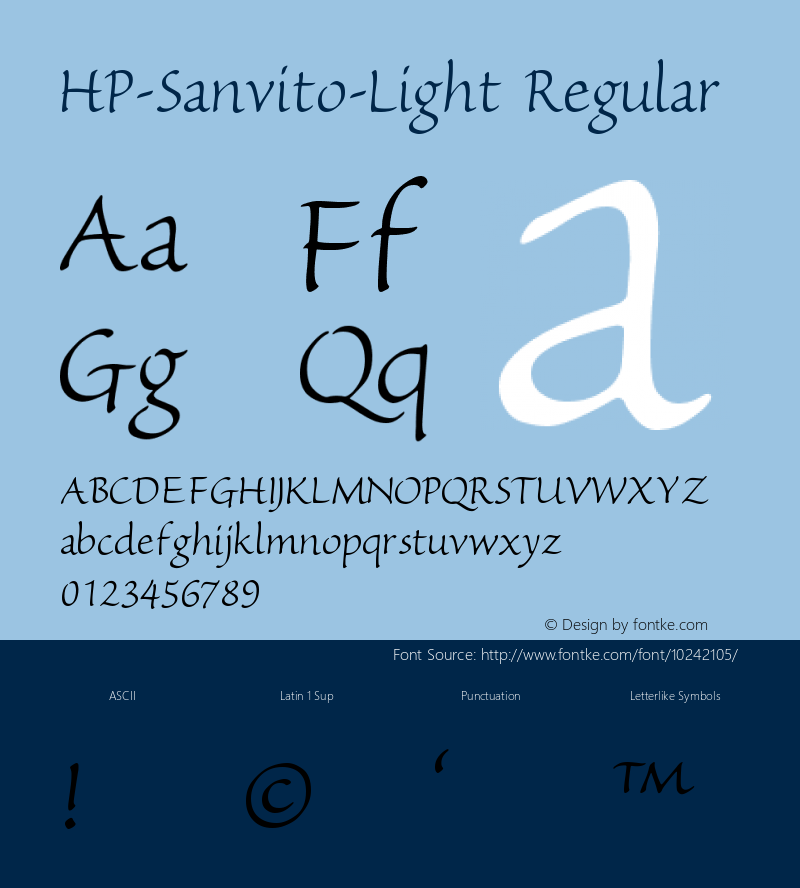 HP-Sanvito-Light Regular 2 Font Sample