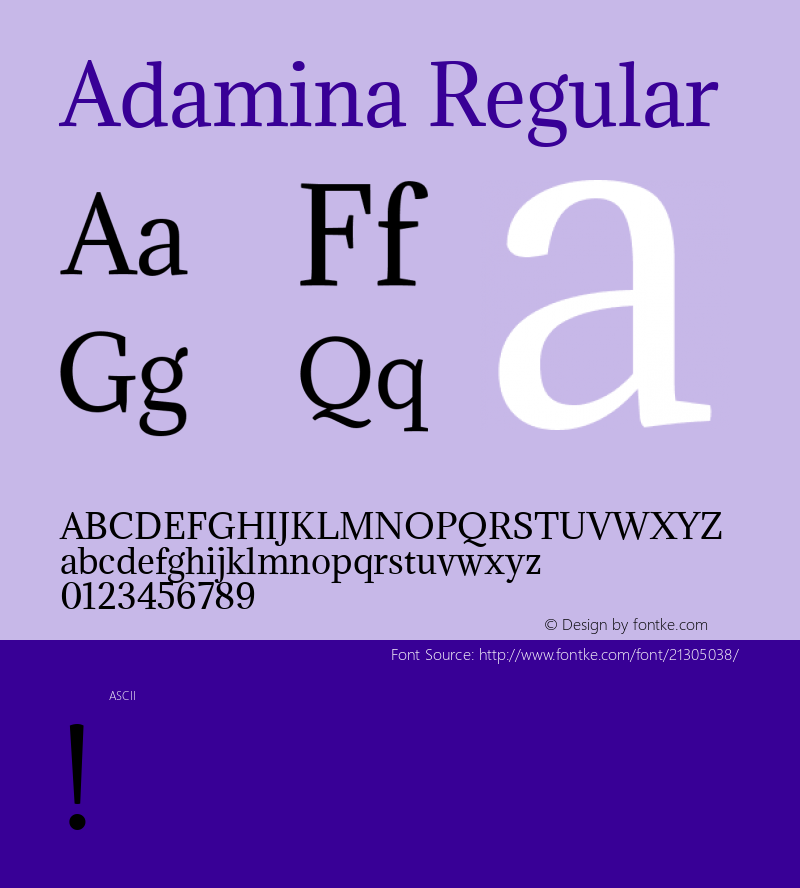 Adamina Regular  Font Sample