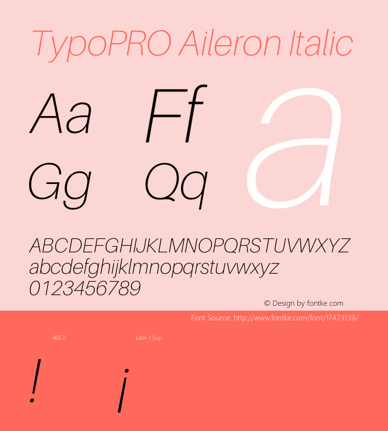 TypoPRO Aileron Italic Version 1.102;PS 001.102;hotconv 1.0.70;makeotf.lib2.5.58329 Font Sample