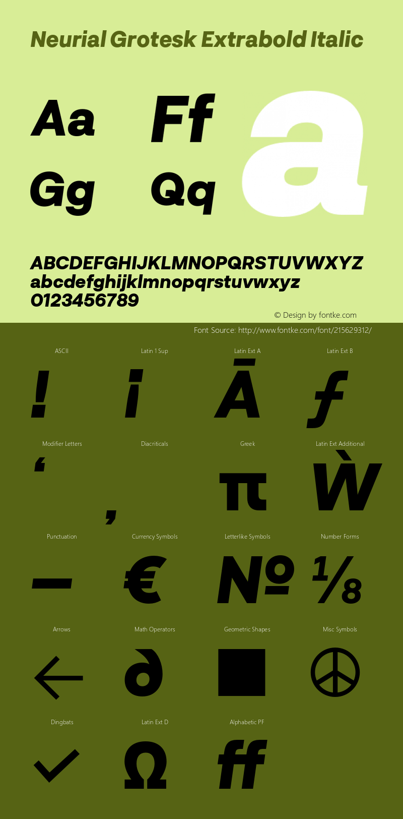 Neurial Grotesk Extrabold Italic Version 1.000;PS 001.000;hotconv 1.0.88;makeotf.lib2.5.64775图片样张