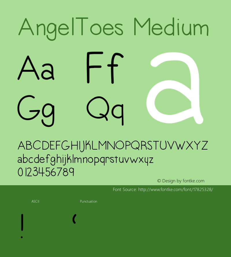 AngelToes Medium Version 001.000 Font Sample