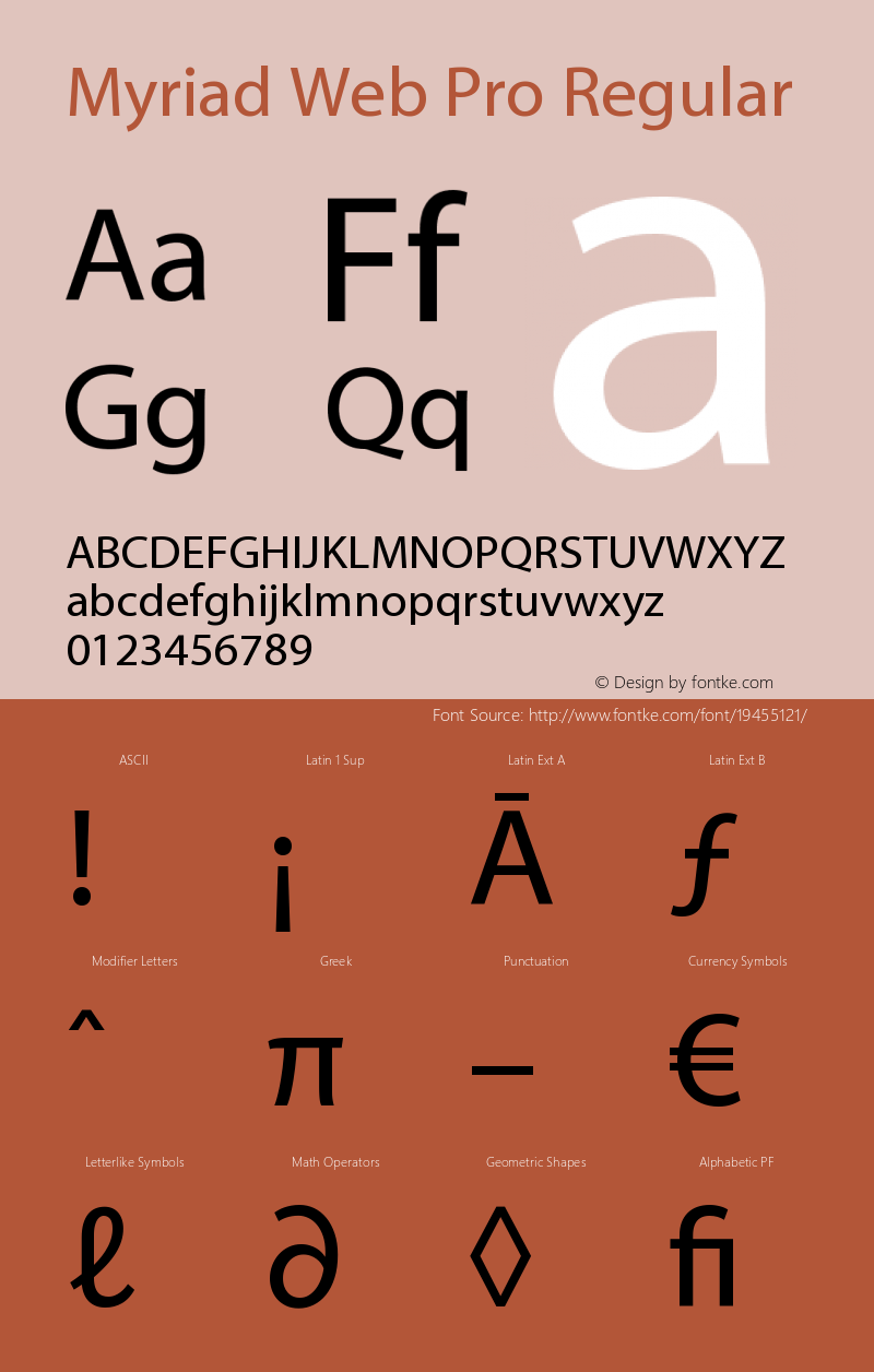 Myriad Web Pro Version 1.903 Font Sample