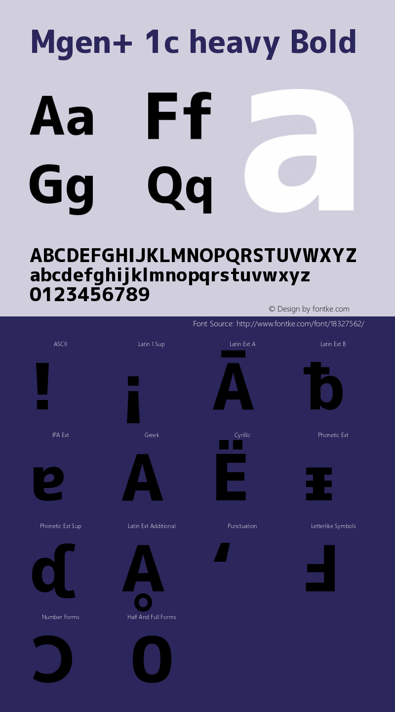 Mgen+ 1c heavy Bold Version 1.059.20150602 Font Sample