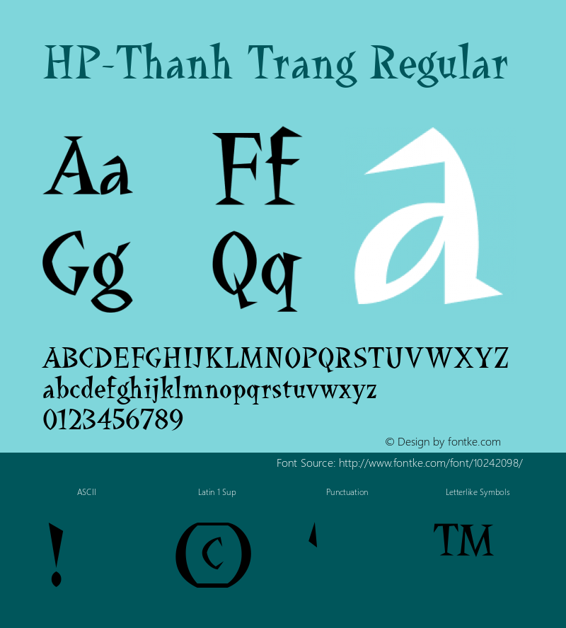 HP-Thanh Trang Regular 2 Font Sample