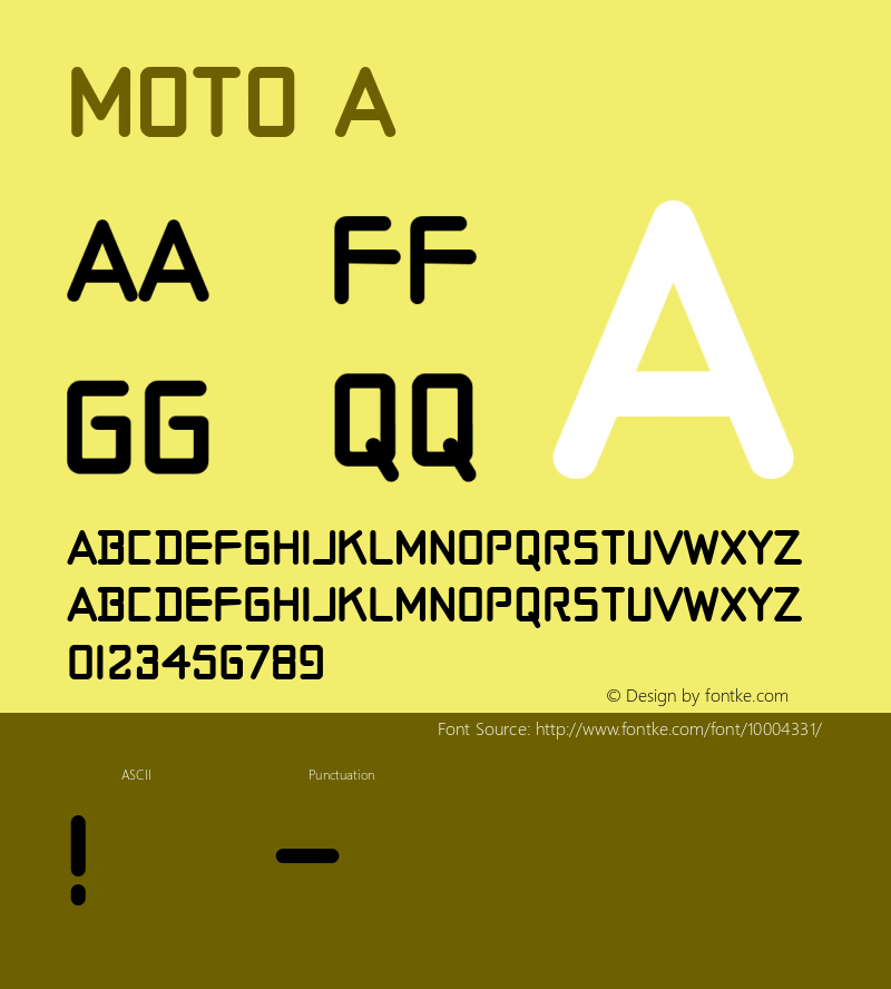 Moto A 1.0 Mon Jan 19 21:40:37 1998 Font Sample