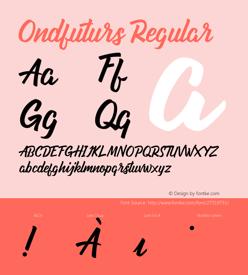 Ondfuturs Version 1.000 Font Sample