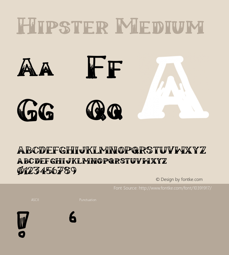 Hipster Medium Version 001.000 Font Sample