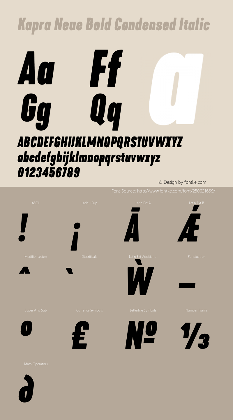 Kapra Neue Bold Condensed Italic Version 1.000;PS 001.000;hotconv 1.0.88;makeotf.lib2.5.64775图片样张