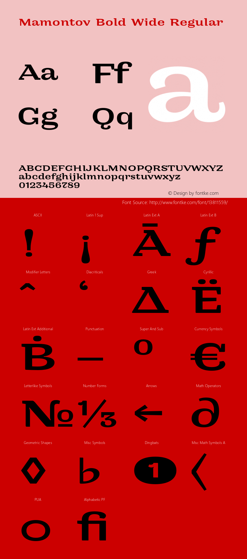 Mamontov Bold Wide Regular 001.000 Font Sample