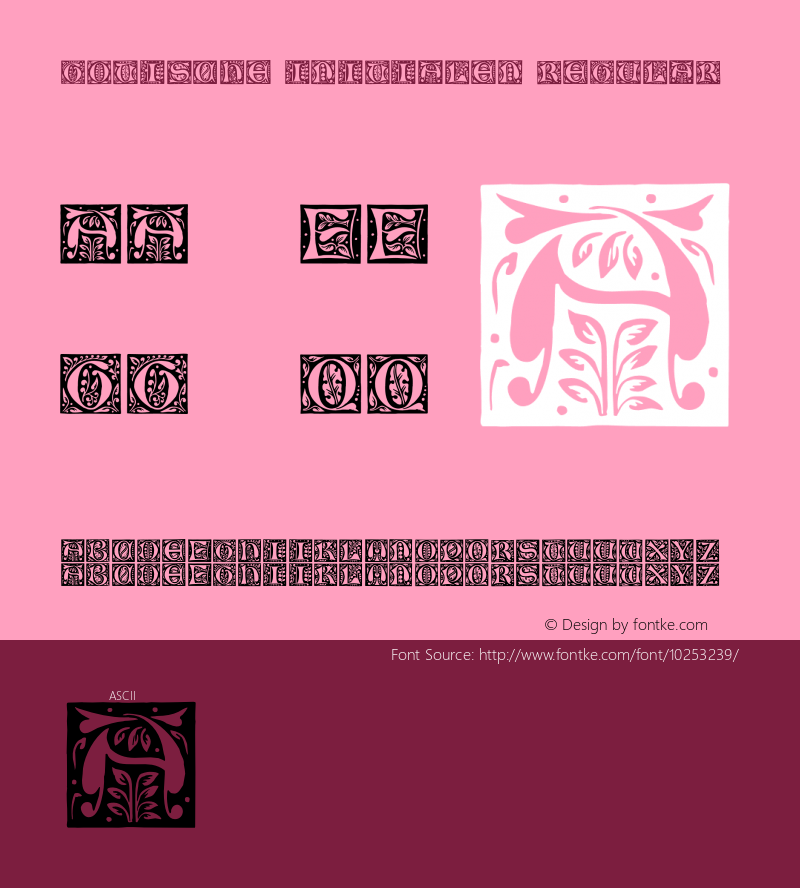 Gotische Initialen Regular OTF 1.000;PS 001.000;Core 1.0.29 Font Sample