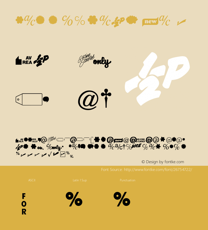 Commercial Pi 1 Version 1.001 Font Sample