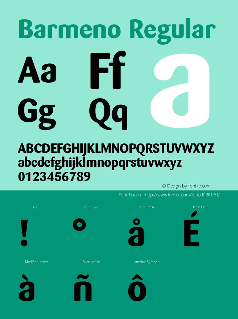 Barmeno Regular 001.000 Font Sample