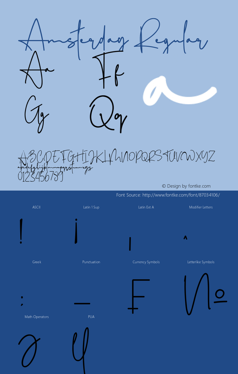 Amsterday Version 1.00;September 14, 2020;FontCreator 11.5.0.2430 32-bit Font Sample