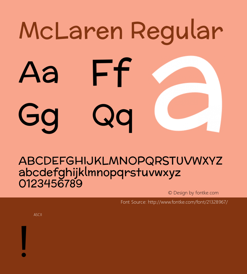 McLaren Version 1.0 Font Sample