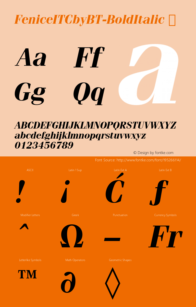 ☞Fenice BT Bold Italic mfgpctt-v4.4 Dec 14 1998;com.myfonts.easy.bitstream.itc-fenice.bold-italic.wfkit2.version.fX图片样张