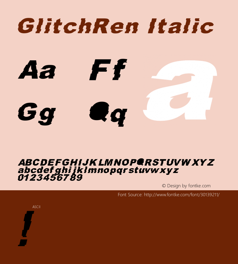 GlitchRen Italic Version 1.001;Fontself Maker 1.1.1 Font Sample