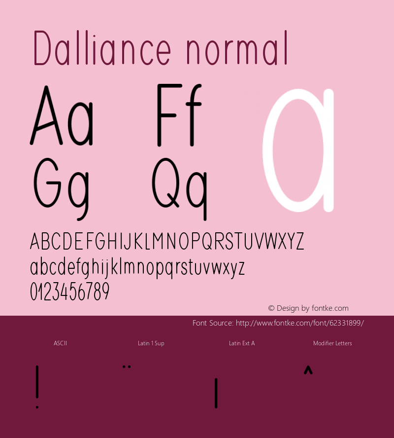 Dalliance Version 1 Font Sample