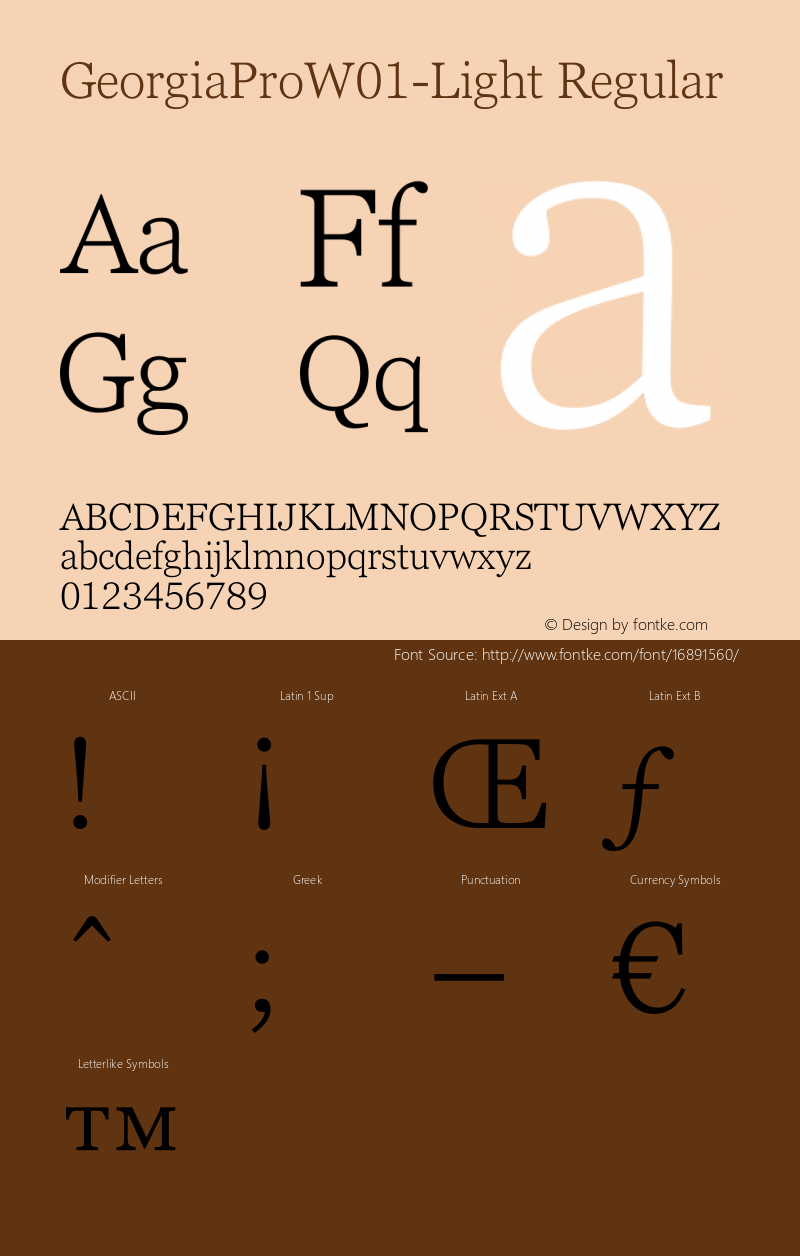 GeorgiaProW01-Light Regular Version 1.00 Font Sample